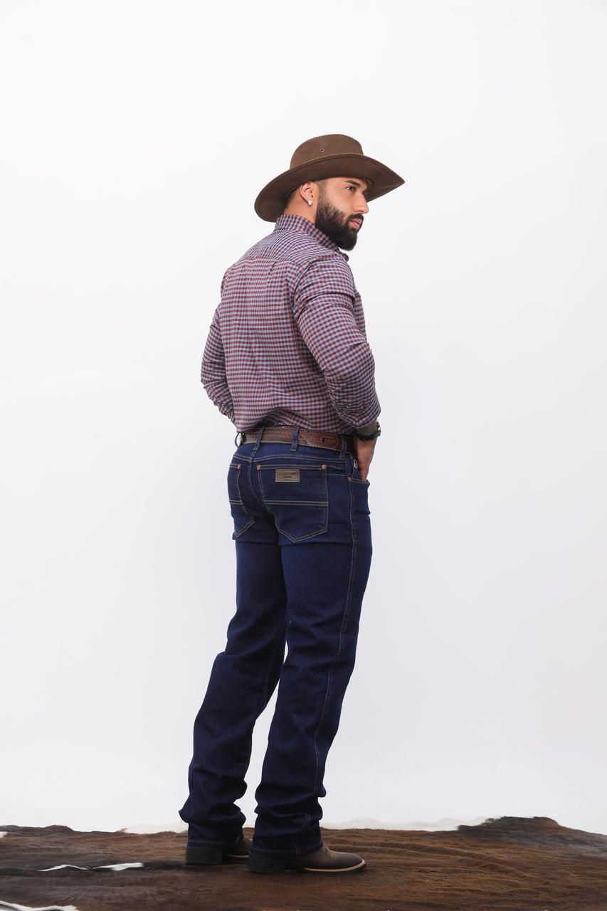 Calça Jeans Tradicional Azul Stonada - Imagem 2